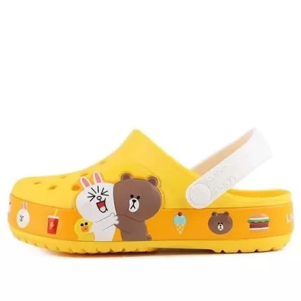 (PS) Crocs Pequena Crocs Sandálias Praia Amarelas