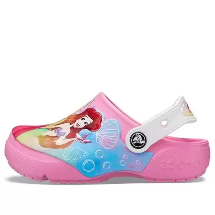 (PS) Crocs Pequena Crocs Spot Rose Sandálias Rosa
