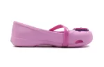 (PS) Crocs Sandálias Lina Flat Pequena Casual Rosa
