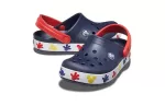 (PS) Crocs Sandálias Mickey Outdoor Salto Plano Sports Azul Profundo