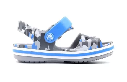 (PS) Crocs Sandálias padrão cinza claro