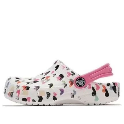 (PS) Crocs Sapato com padrão multicolorido branco