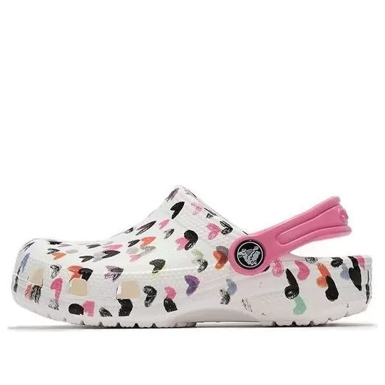 (PS) Crocs Sapato com padrão multicolorido branco