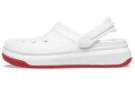 Sandálias Crocsband Full Force Thick Sole Branco Vermelho Unissex