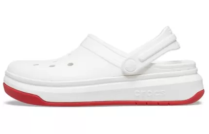 Sandálias Crocsband Full Force Thick Sole Branco Vermelho Unissex