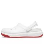 Sandálias Crocsband Full Force Thick Sole Branco Vermelho Unissex