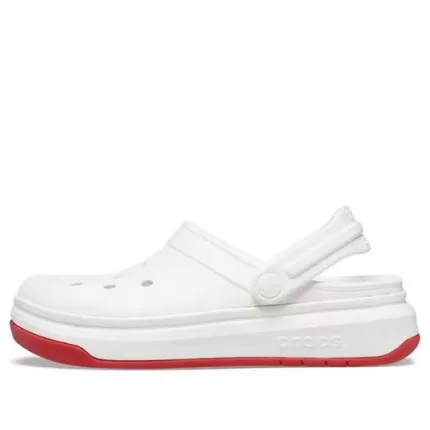 Sandálias Crocsband Full Force Thick Sole Branco Vermelho Unissex