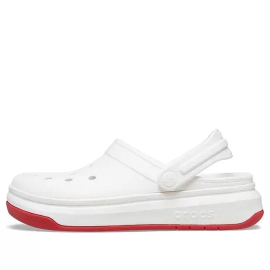 Sandálias Crocsband Full Force Thick Sole Branco Vermelho Unissex