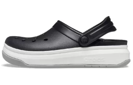 Sandálias Crocsband Full Force Thick Sole Preto Branco Unissex