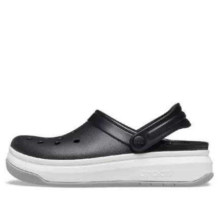 Sandálias Crocsband Full Force Thick Sole Preto Branco Unissex