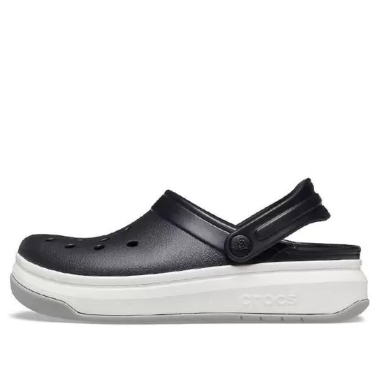 Sandálias Crocsband Full Force Thick Sole Preto Branco Unissex
