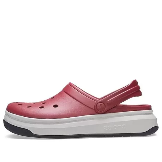 Sandálias Crocsband Full Force Thick Sole Vermelho Branco