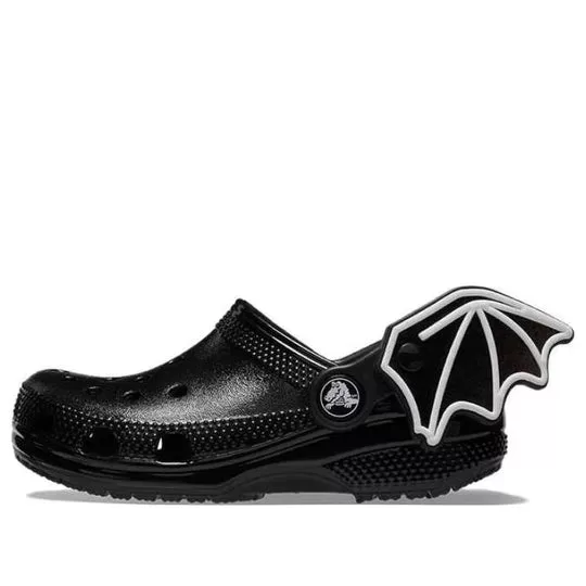 (TD) Crocs Classic Eu sou morcego Clogs ‘Preto Branco’