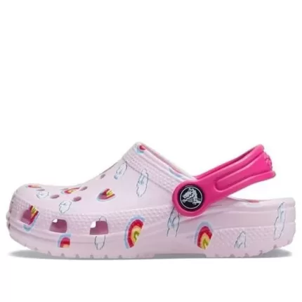 (TD) Crocs Classic Impressão gráfica Clogs ‘Rosa’