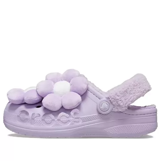 (WMNS) Crocs Baya Lined Fuzz Strap Singles Day ‘Purple White’
