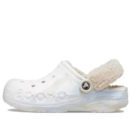 (WMNS) Crocs Baya Lined Fuzz Strap Tamanco marmorizado ‘White Multi’ 209241