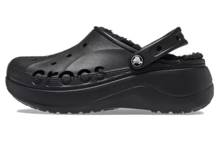 (WMNS) Crocs Baya Platform Lined Clog Sandálias ‘Black’