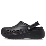 (WMNS) Crocs Baya Platform Lined Clog Sandálias ‘Black’