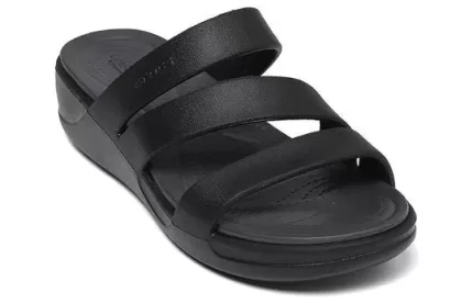 (WMNS) Crocs Boca Strappy Wedge Sandálias ‘Black’