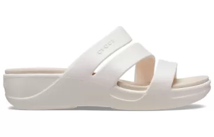 (WMNS) Crocs Boca Strappy Wedge Sandálias ‘White’