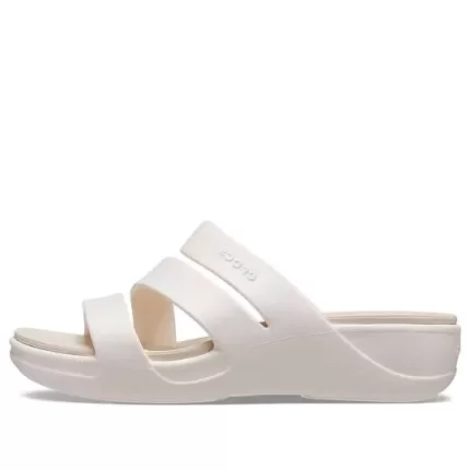 (WMNS) Crocs Boca Strappy Wedge Sandálias ‘White’