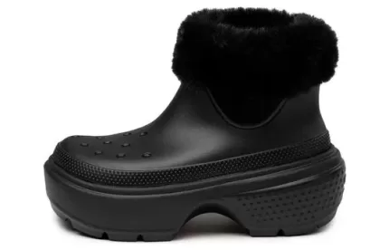 (WMNS) Crocs Bota com forro Stomp ‘Preto’
