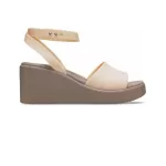 (WMNS) Crocs Brooklyn Ankle Strap Wedge Sandálias ‘Cream White Brown’