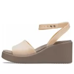 (WMNS) Crocs Brooklyn Ankle Strap Wedge Sandálias ‘Cream White Brown’
