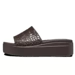 (WMNS) Crocs Brooklyn Croco Shine Slide Sandálias ‘Espresso’