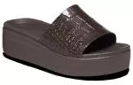 (WMNS) Crocs Brooklyn Croco Shine Slide Sandálias ‘Espresso’