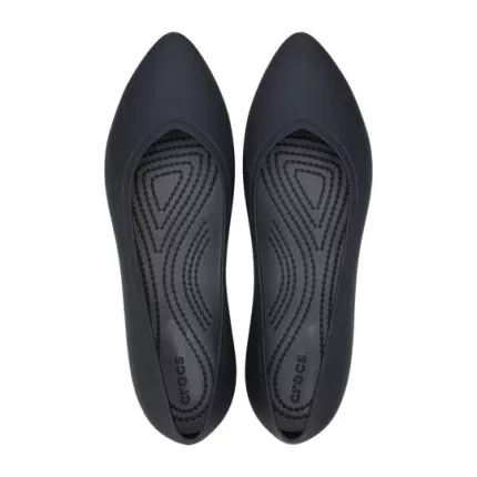 (WMNS) Crocs Brooklyn Flats pontiagudos ‘Pretos’