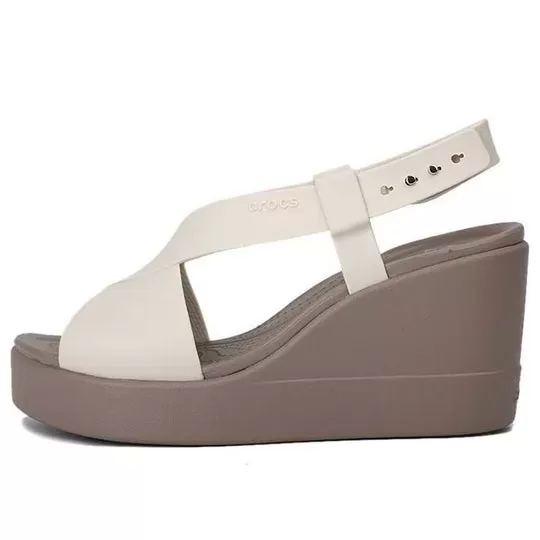 (WMNS) Crocs Brooklyn Lightweight Cement Grey Sandálias ‘Gray’