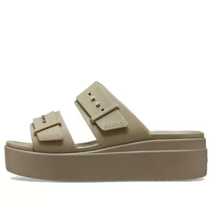 (WMNS) Crocs Brooklyn Low Sandálias ‘Khaki’ 207431
