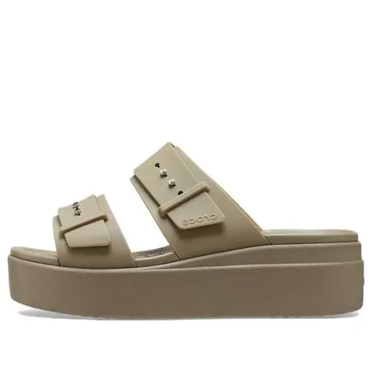 (WMNS) Crocs Brooklyn Low Sandálias ‘Khaki’ 207431