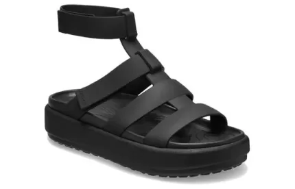 (WMNS) Crocs Brooklyn Luxe Gladiator Sandálias ‘Black’