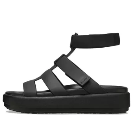 (WMNS) Crocs Brooklyn Luxe Gladiator Sandálias ‘Black’