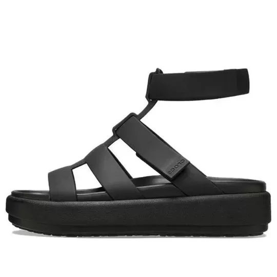 (WMNS) Crocs Brooklyn Luxe Gladiator Sandálias ‘Black’