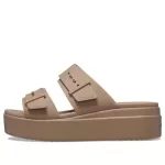 (WMNS) Crocs Brooklyn Sandália de cunha baixa ‘Latte’
