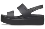 (WMNS) Crocs Brooklyn Sola Grossa Casual Sandálias Pretas