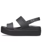 (WMNS) Crocs Brooklyn Sola Grossa Casual Sandálias Pretas