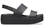 (WMNS) Crocs Brooklyn Sola Grossa Casual Sandálias Pretas