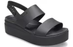 (WMNS) Crocs Brooklyn Sola Grossa Casual Sandálias Pretas