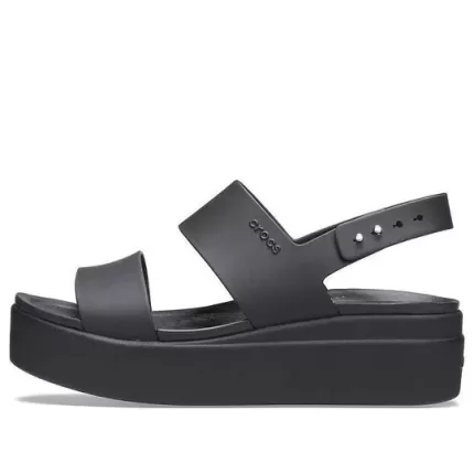 (WMNS) Crocs Brooklyn Sola Grossa Casual Sandálias Pretas