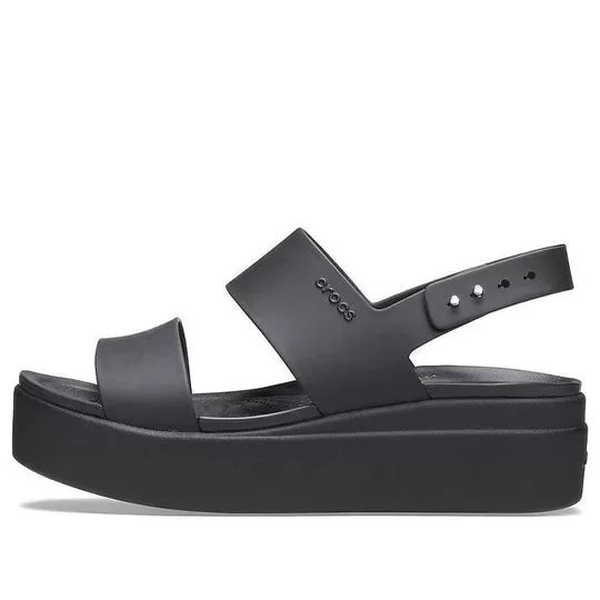 (WMNS) Crocs Brooklyn Sola Grossa Casual Sandálias Pretas