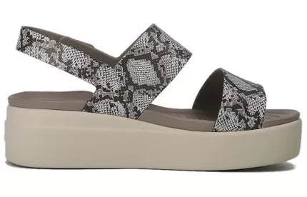 (WMNS) Crocs Brooklyn Sola Grossa Sandálias Casuais Cinza