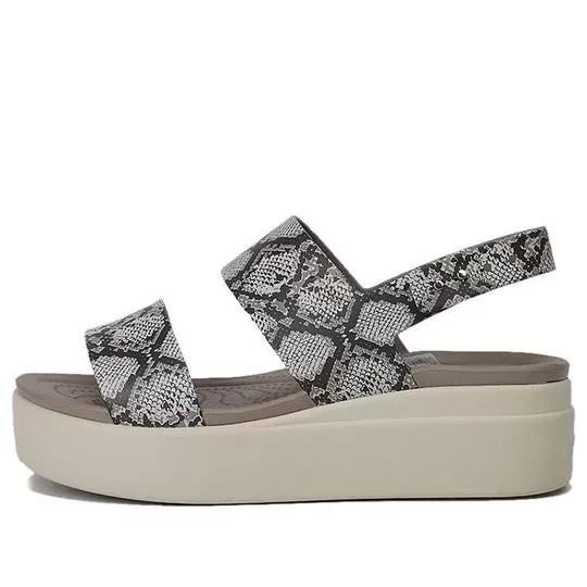 (WMNS) Crocs Brooklyn Sola Grossa Sandálias Casuais Cinza
