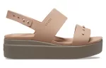 (WMNS) Crocs Brooklyn Studded Low Wedge ‘Cork Mushroom’