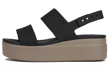 (WMNS) Crocs Brooklyn Thick Sole Black Sandálias ‘Black’