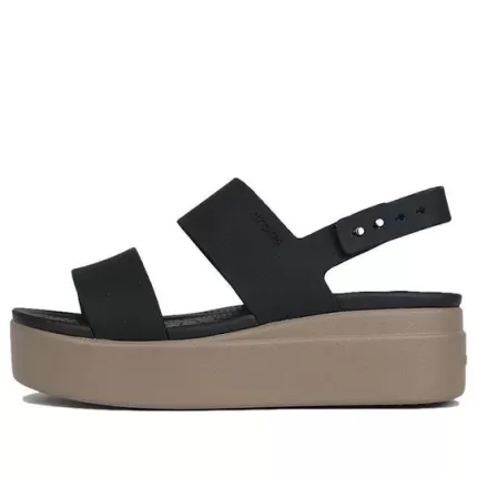 (WMNS) Crocs Brooklyn Thick Sole Black Sandálias ‘Black’