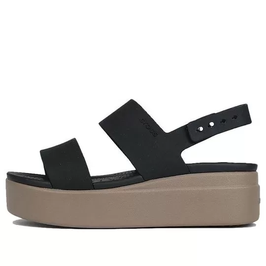 (WMNS) Crocs Brooklyn Thick Sole Black Sandálias ‘Black’